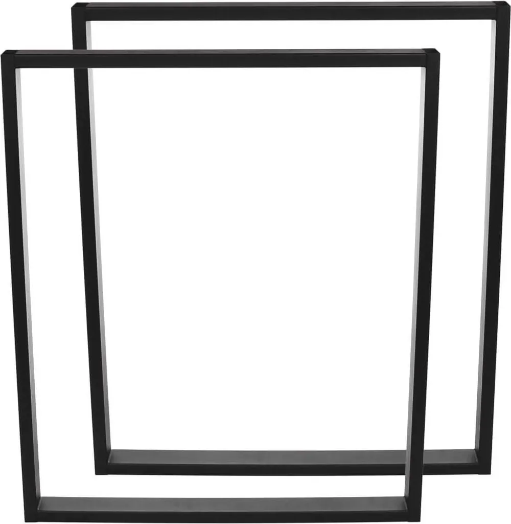 Pied de table en métal noir 40x72cm robuste avec finition époxy mate - 7