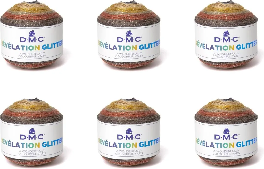 6 Pelotes DMC Révélation Glitter Couleur 507 Fil Multicolore Pailleté