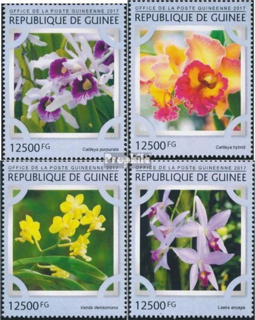 Briefmarken Guinea 2017 Mi 12161-12164 (kompl. Ausgabe) postfrisch Orchideen