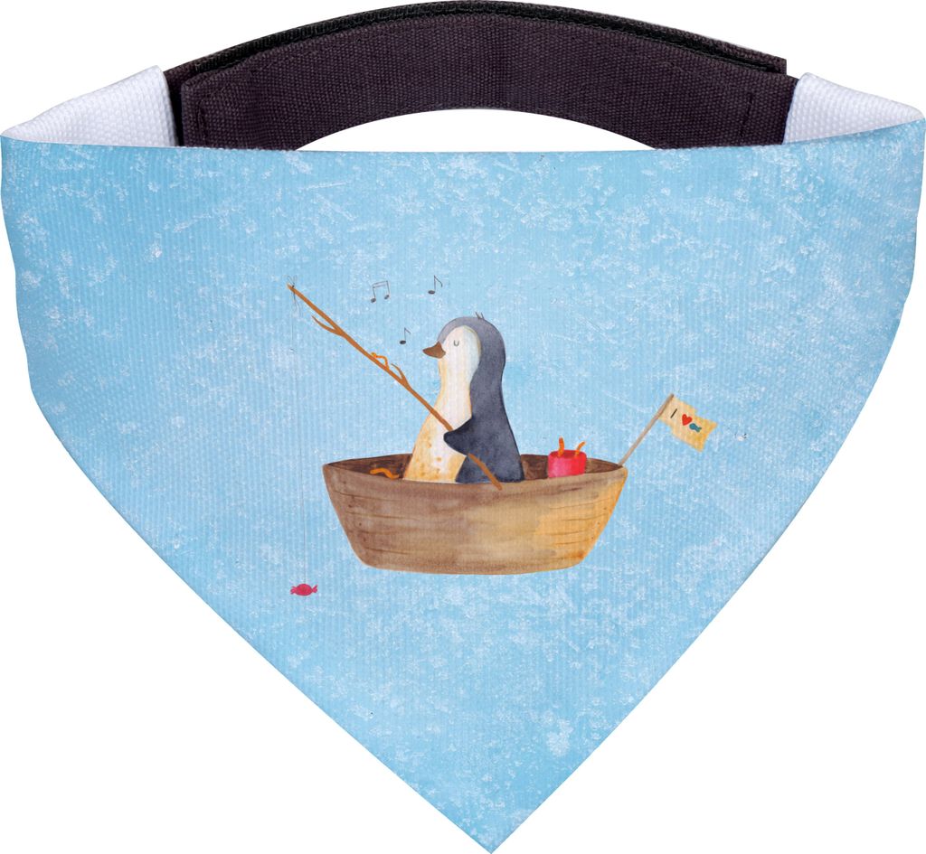 Mr. & Mrs. Panda Halstuch Pinguin Angelboot - Eisblau - Geschenk, Schal für Hunde, Boot, Angeln, Optimistisch, Genießen, Bandana, Tuch, Hund