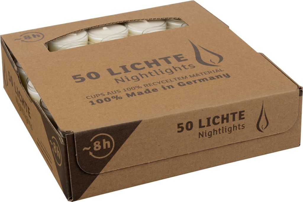 Teelichter Nightlights von Wenzel mit 8 Stunden Brenndauer Produktbild 