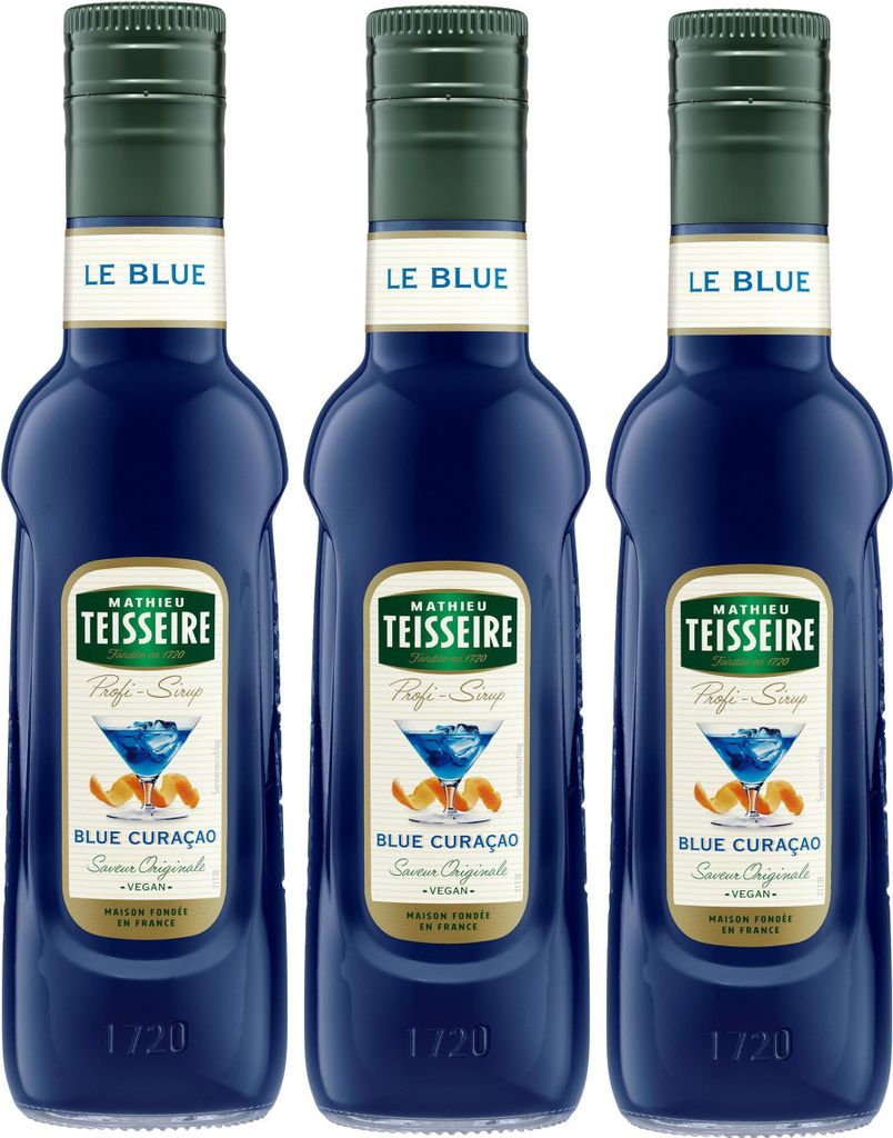 Mathieu Teisseire Getränke-Sirup Blue Curacao 0,25L (3er Pack)