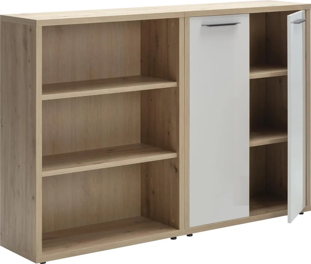 Rénovez vos meubles avec ces portes 75x105 cm blanc brillant et gris - 2 pcs