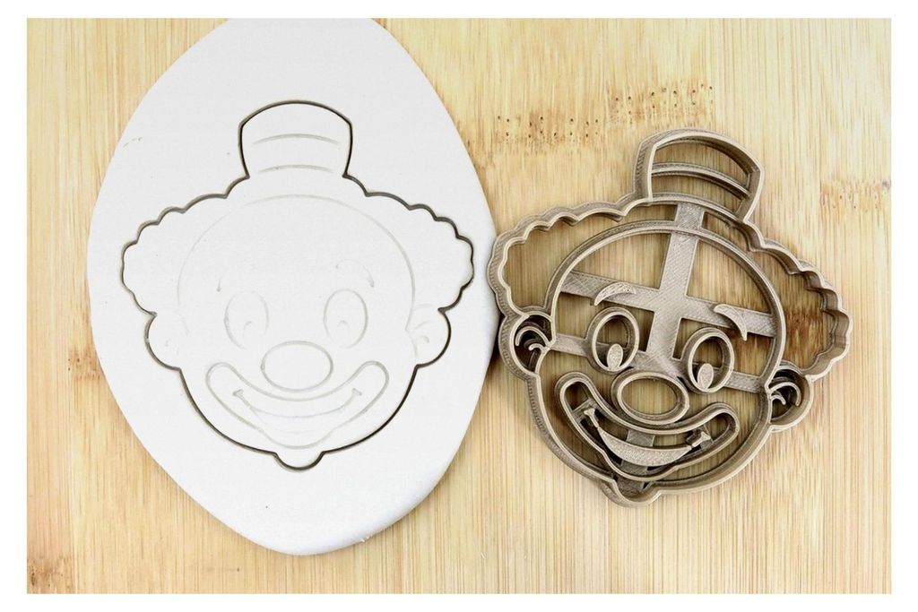 Clown Ausstechform für Kekse aus Fondant, ca. 8 cm