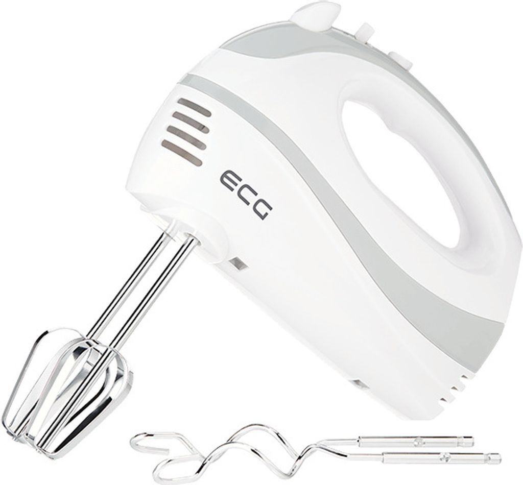 ECG RS 200 | Handmixer | 5 Geschwindigkeitsstufen | TURBO-Taste | 2 Quirle und 2 Knethaken | 200 W | Weiß/Grau |