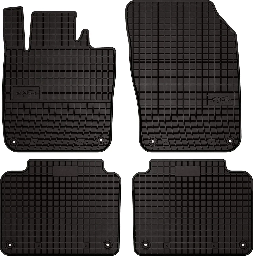 Tappetini auto in gomma adatto per Volvo S90 II (2016-, berlina) neri, set 4 pz, con fissaggi