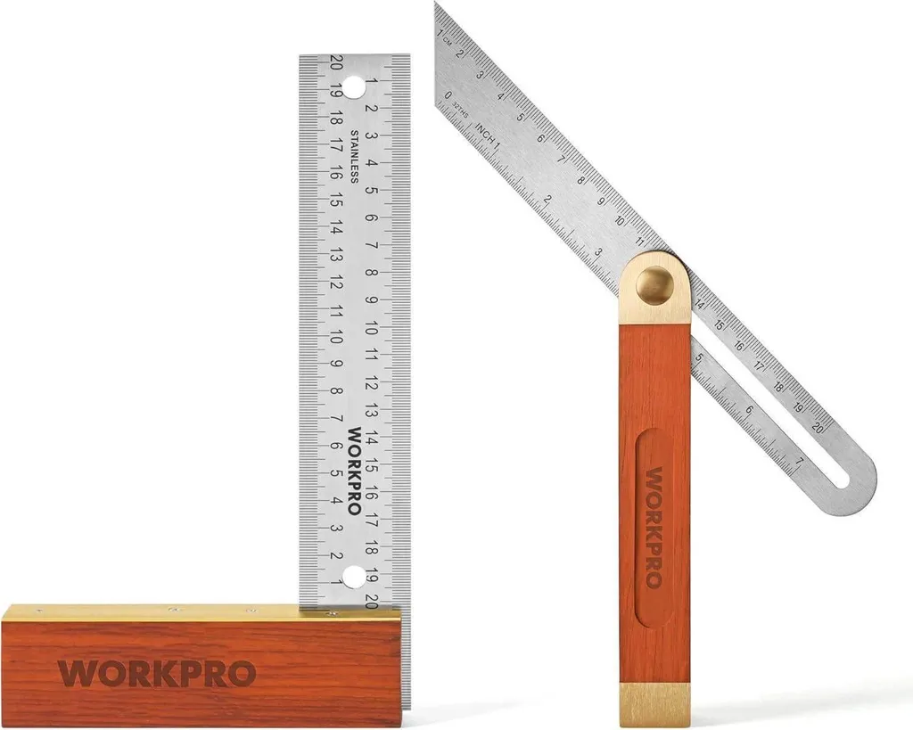 Squadra da Falegname 200mm e Falsa Squadra 230mm Acciaio Inox ISO