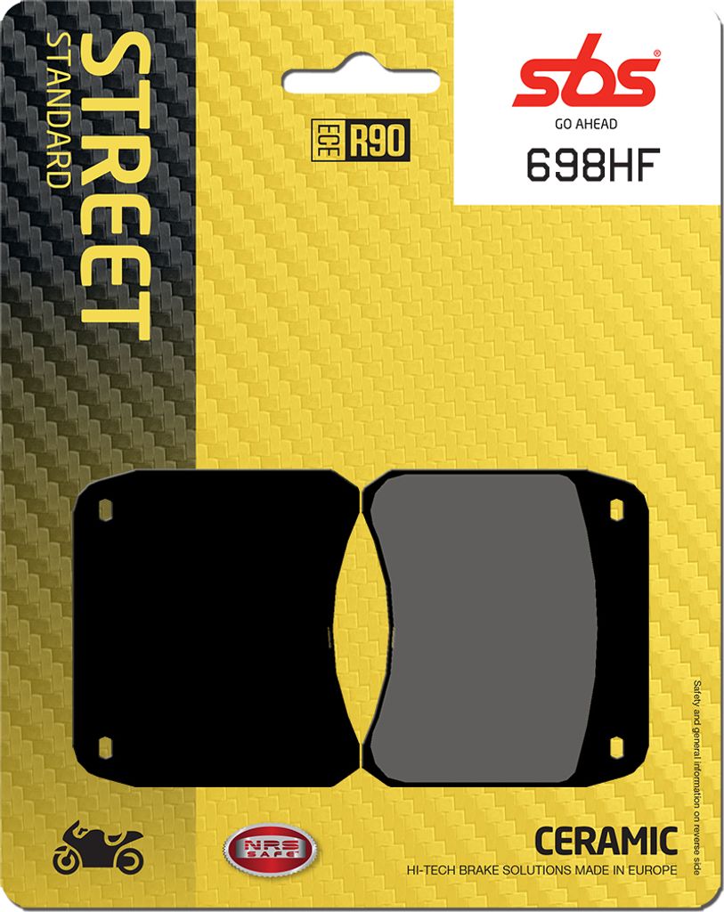 A**Bremsbelag SBS 698HF (Satz pro Scheibe) Street Ceramic