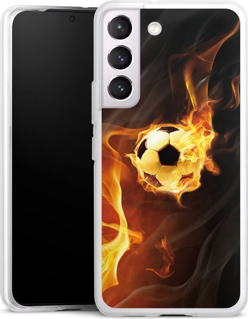 DeinDesign Handyhülle für Samsung Galaxy S22 Silikon Hülle Case Smartphone Schutzhülle Ball Feuer Fußball