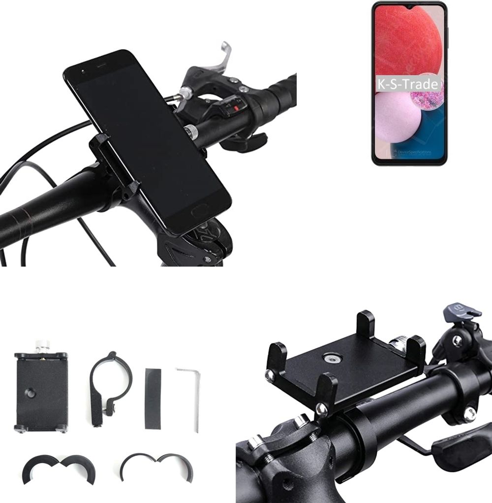 K-S-Trade Handyhalterung für das Fahrrad kompatibel mit Samsung Galaxy A13 Halter Lenkstange Fahrradhalterung Motorrad Bike Mount Befestigung