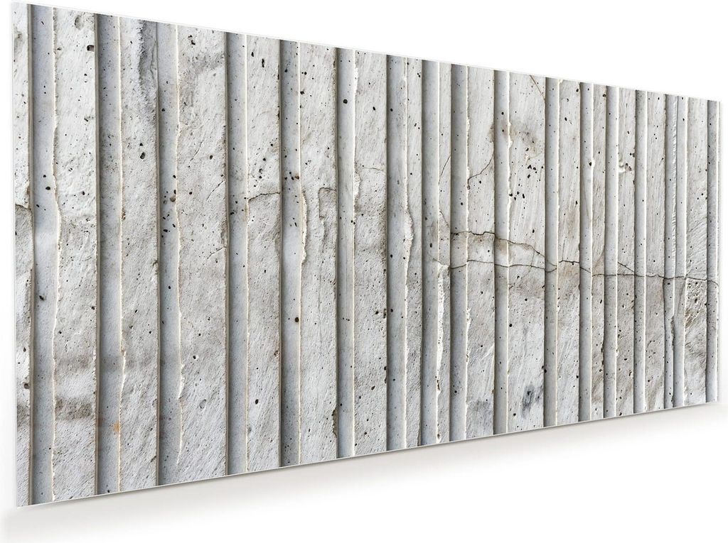 Glasbild 80x40cm in XXL für Wohnzimmer, Schlafzimmer Motiv Betonstruktur