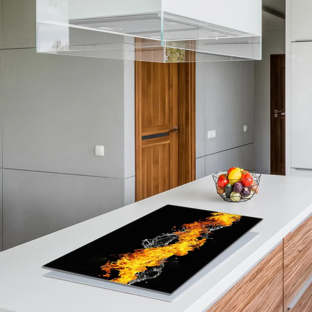 Coprifornelli 90x52 Vetro Temperato Tagliere Universale Acqua Fuoco - 4