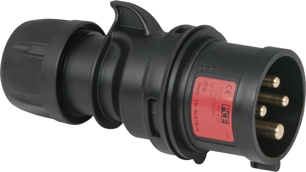 PCE CEE 16 A/400 V - 4P Stecker schwarz