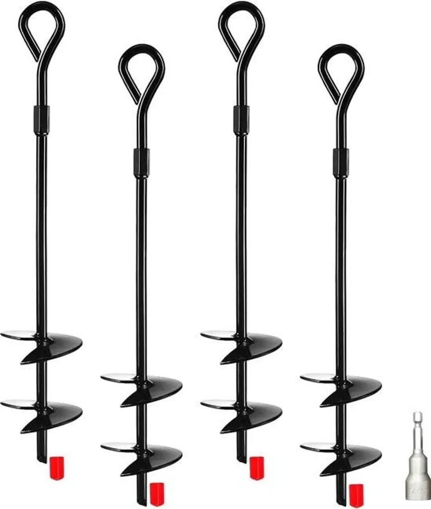 Piquets de camping 40 cm double hélice haute performance pour sols meubles