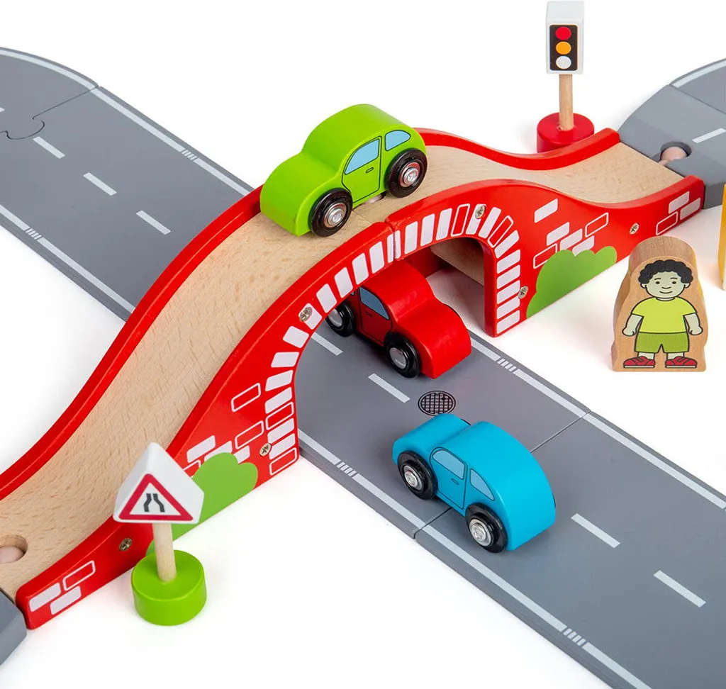 Bigjigs Rail Wooden Road Eight - Circuit de Route en Bois en Forme de 8 - 5