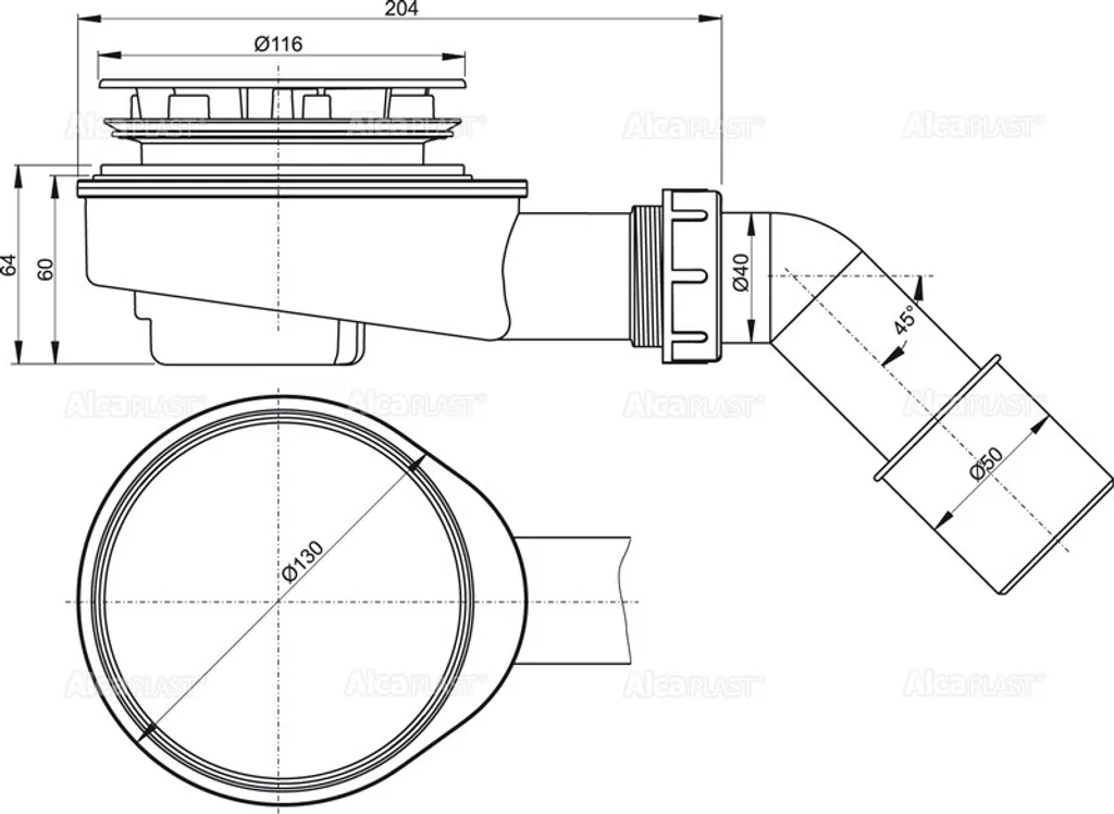 Alcadrain A491CR Bonde de douche Ø 90 mm avec siphon chromé robuste - 4