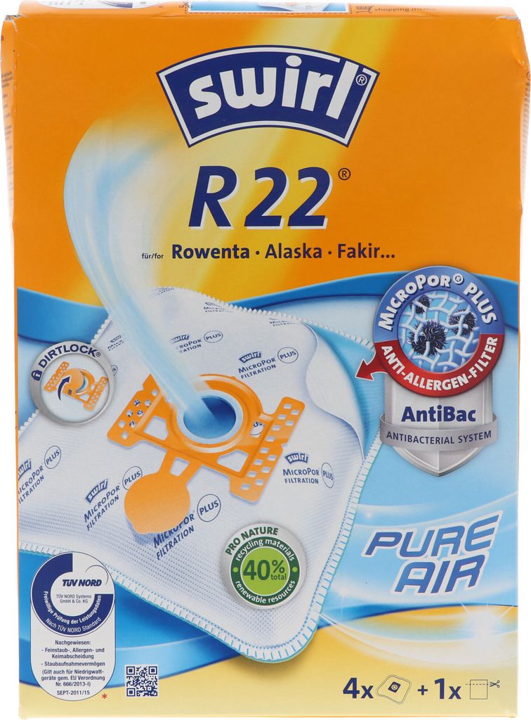 Swirl Staubsaugerbeutel R22 (F89/Y103) MicroPor Plus für Produktbild 