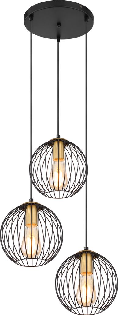 Globo Lighting|Hängeleuchte Metall schwarz, 3x E27