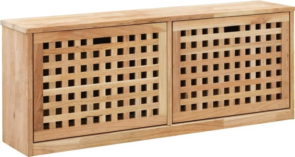 Panca per scarpe 94 x 20 x 38 cm in legno massiccio di noce