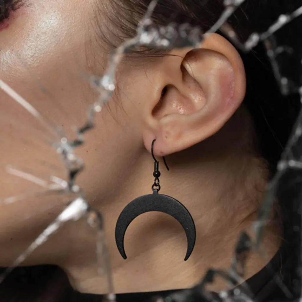 Orecchini Luna Il Rock Shop - Gioielli Gotici Artigianali in Resina