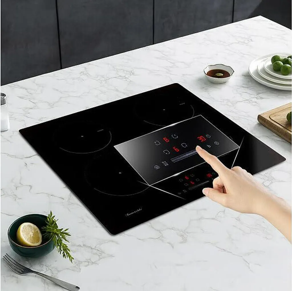 Plaque induction 4 feux 7200W puissance élevée avec commandes tactiles