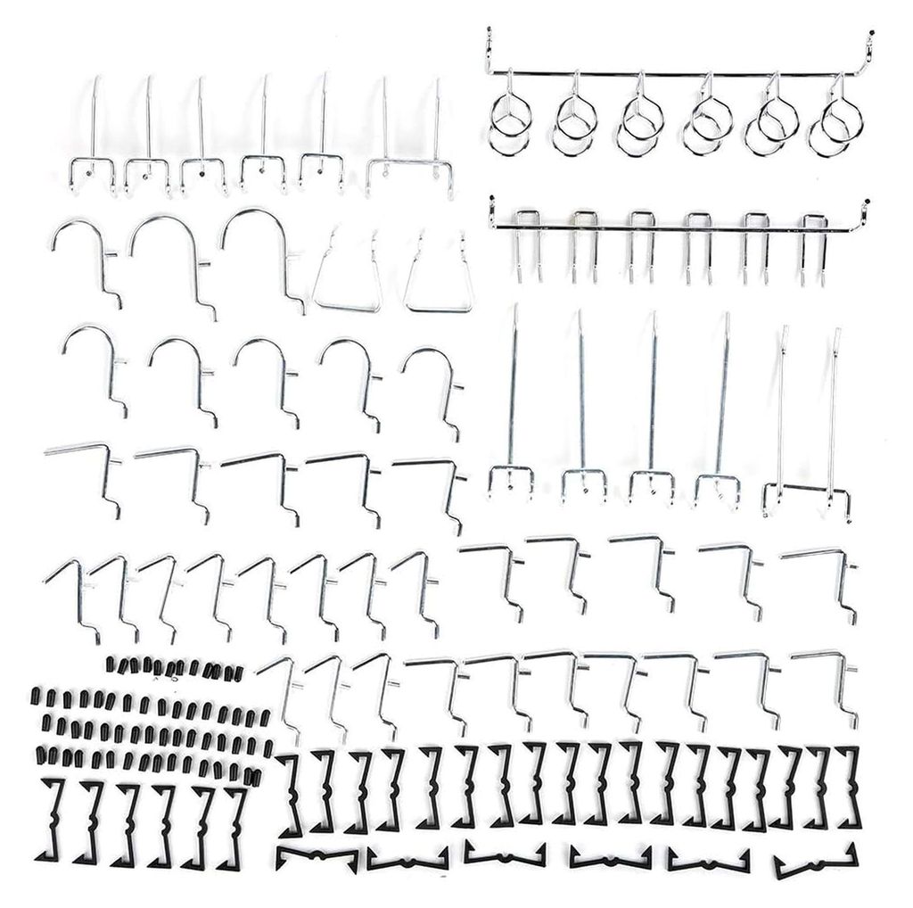 51 Stück Pegboard-Haken, plattierte Haken - Kombinationskit für Werkzeugorganisation