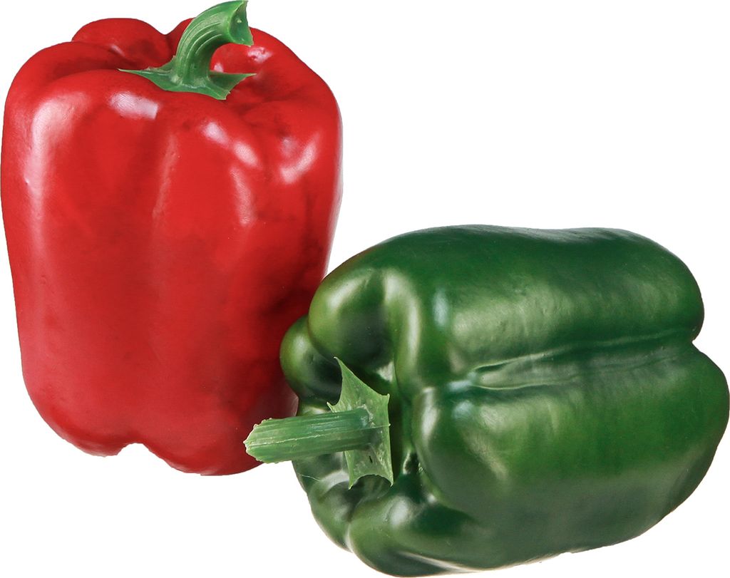 Paprika Deko Rot Grün Künstlich Dekoration Netz Ø8cm H11,5cm 4 St