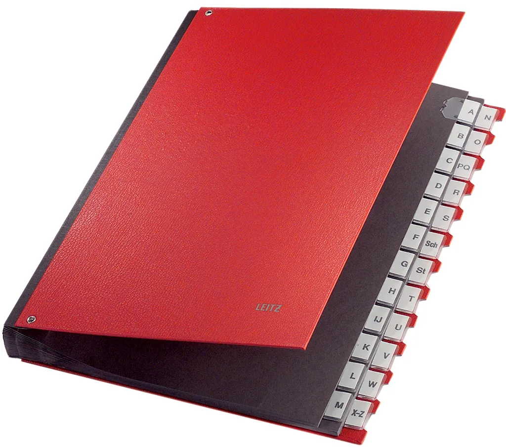 Classeur à levier Leitz 59240025 A-Z - 24 compartiments PP Rouge
