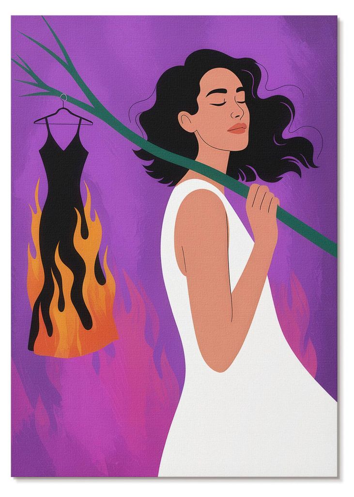 POSTER - 21x29 cm (A4) - Abece - Harmonie der Farben, eine Figur in Bewegung, eine außergewöhnliche Aura - Wandbild für Wohnzimmer Schlafzimmer ...