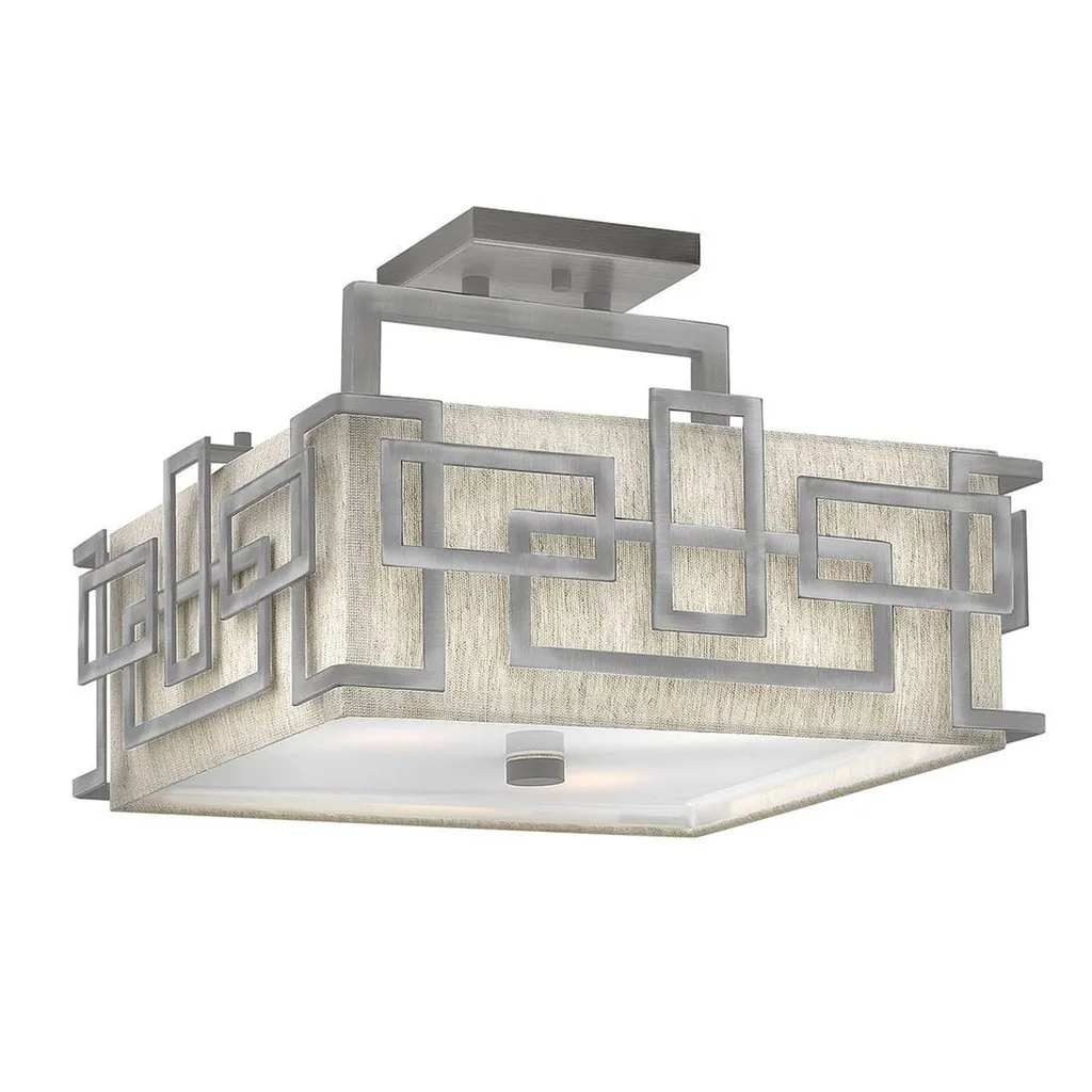 Luminaire Plafonnier Métal Nickel Antique Lanza 3x60W Design Chic