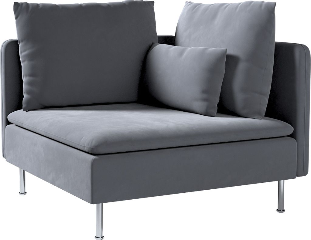 Dekoria Bezug für Söderhamn Eckelement, anthrazit, Bezug für Eckelement