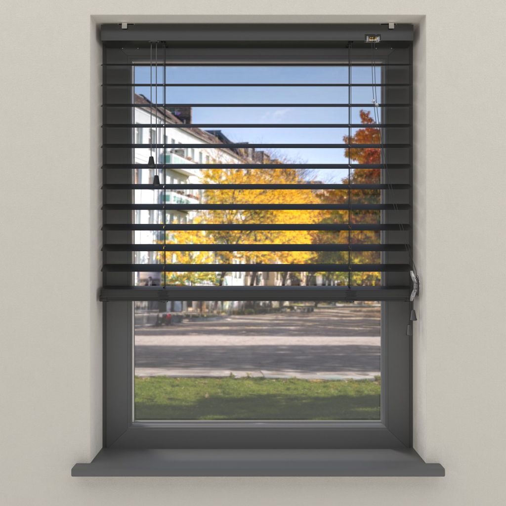 Cocoon Home Jalousien Aluminium ohne Bohren 110x180 - 50mm Lamellen - Schwarz