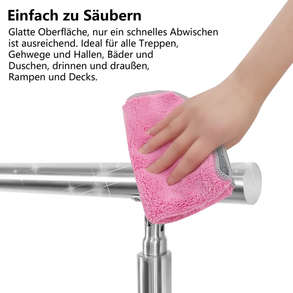 Solution Anti-Chute : Rampe Escalier Inox Robuste avec Barres Hengda - 4