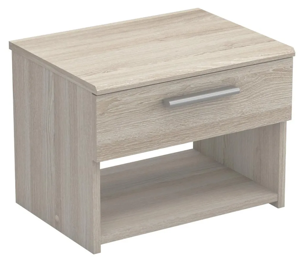 CALICOSY Chevet 1 Tiroir L42,5 cm Pricy en Reproduction Bois Clair Naturel