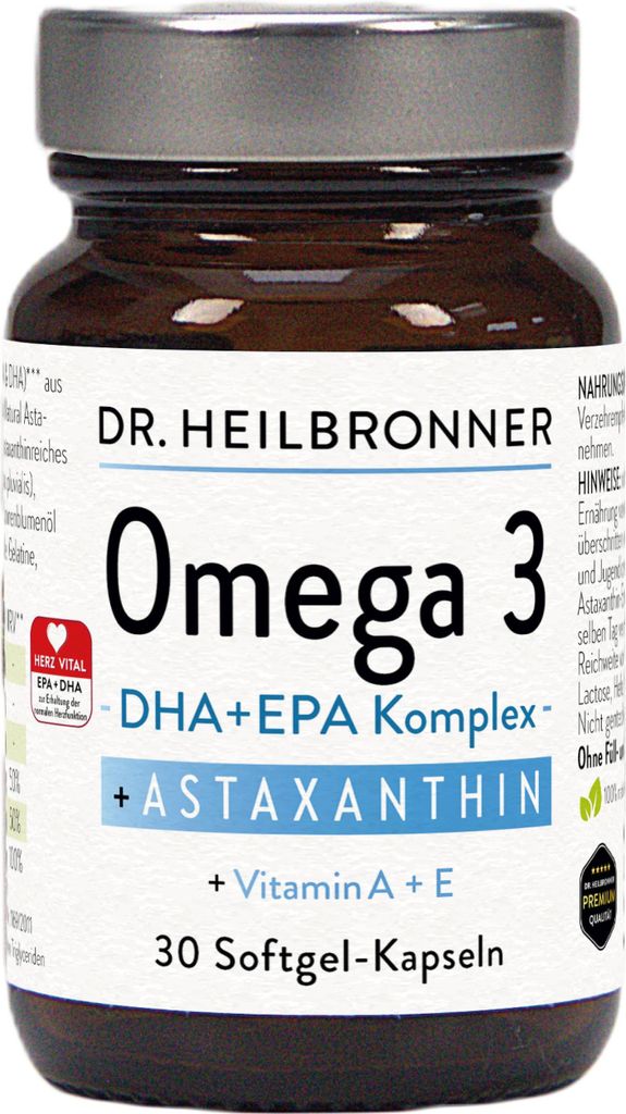 OMEGA 3 + Astaxanthin + Vitamin A + E | 90 Kapseln