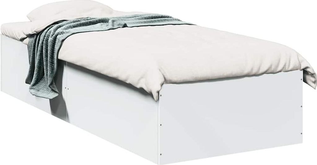 vidaXL Bettgestell Weiß 75x190 cm Holzwerkstoff
