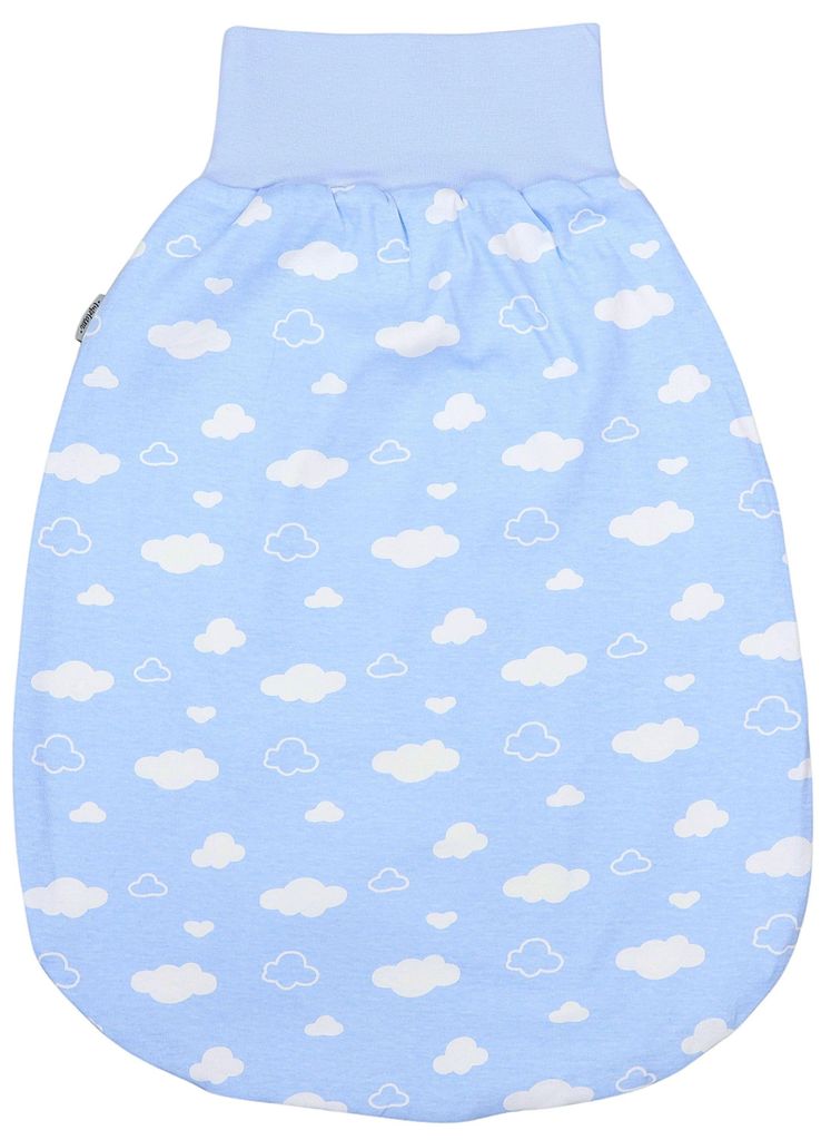 TupTam Baby Strampelsack mit breitem Bund – Unwattierter Schlafsack Baby aus Baumwolle für Frühling & Sommer, Farbe: Wolken Blau, Größe: 6 - ...