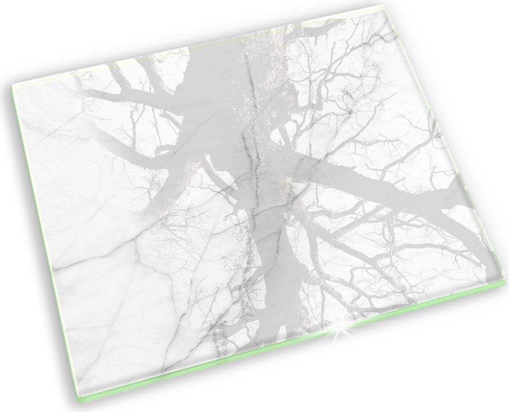 Glas Grabkerzen Untersetzer Motiv Gummifüße - 60x52 cm - Marmorsteinhintergrund