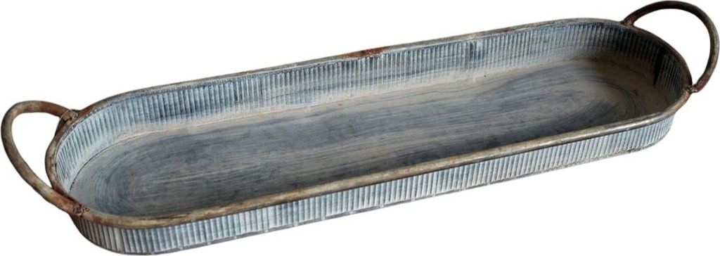 Zink Kerzenteller Tablett groß