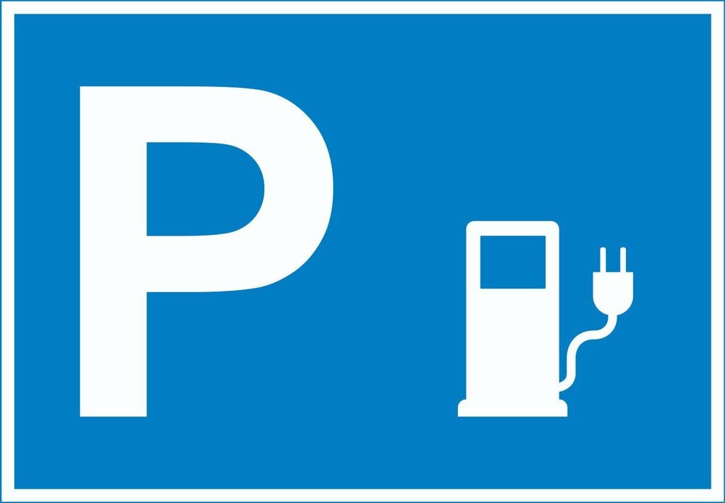 Stromtankstelle Parkplatz Schild waagerecht A6 Rückseite selbstklebend