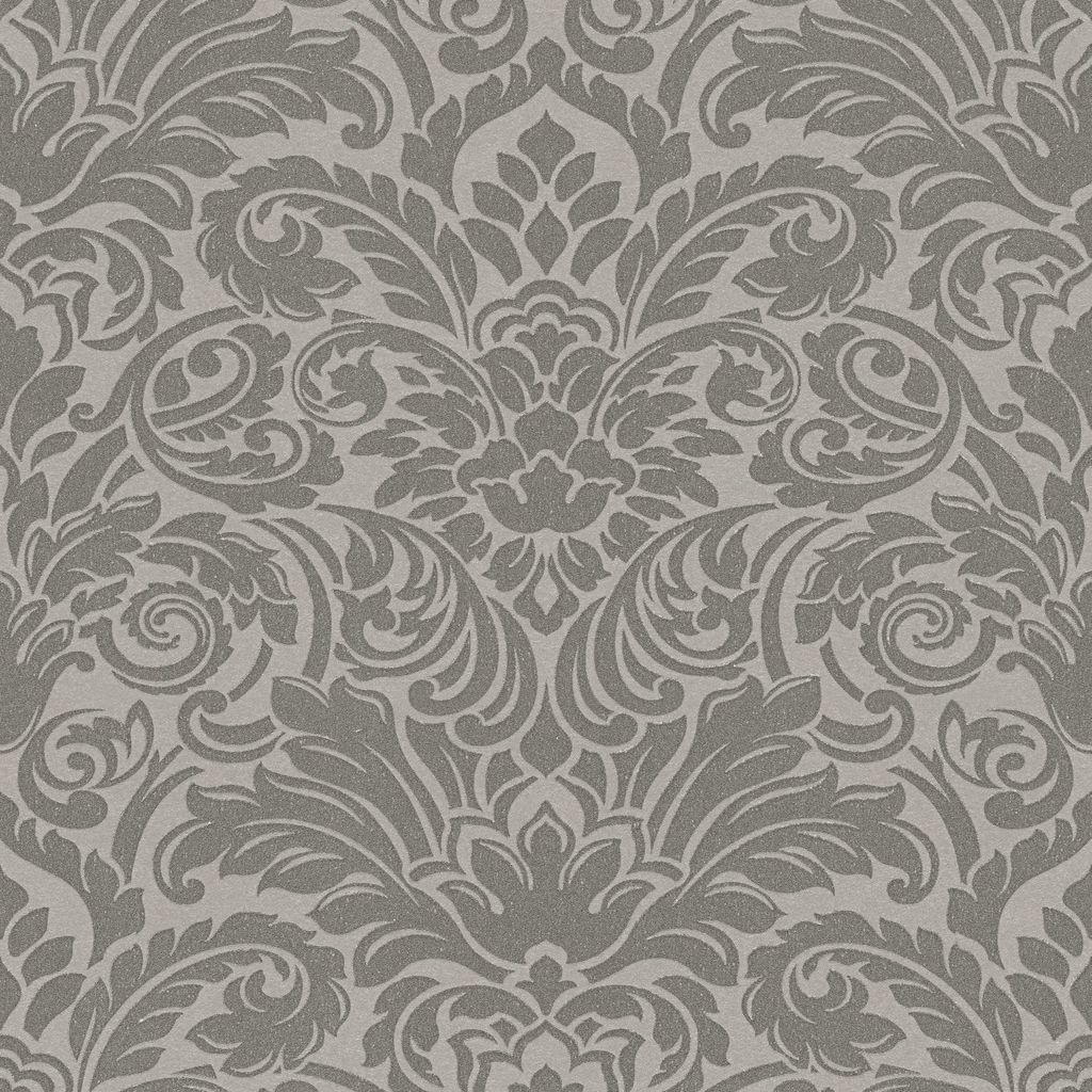 Profhome 305453-GU Barock Tapete Ornament matt silber grau 5,22 m2