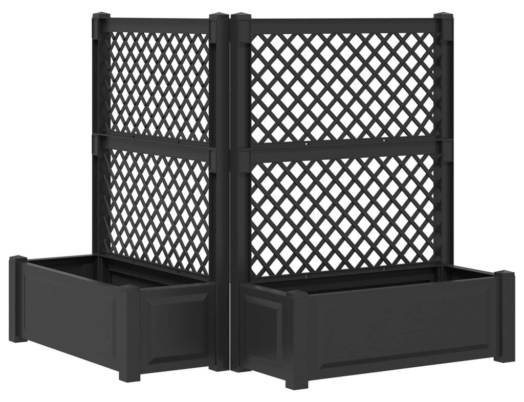 Großer Pflanzer mit Rankgitter 2 pcs Anthrazit