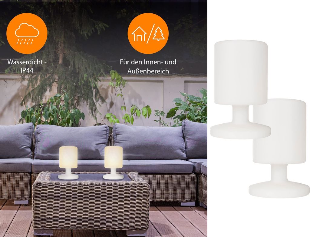 Batteriebetriebene LED Tischleuchten für innen & außen ohne Stromkabel kabellos