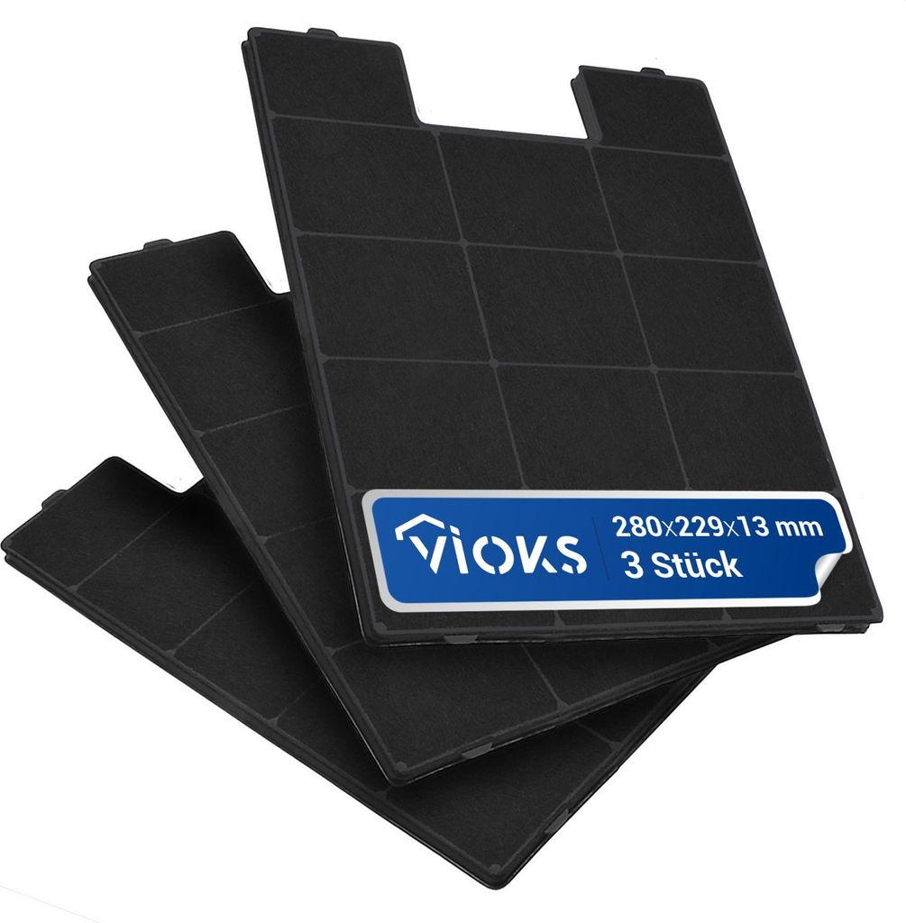 Kohlefilter 3x passend wie Amica KF 17131 KF 17133 Aktivkohlefilter für Abzugshaube