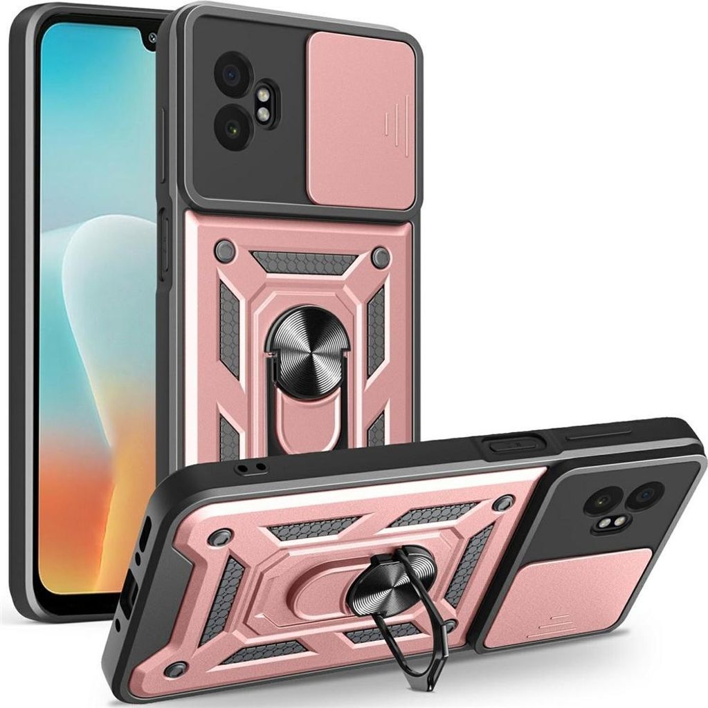 Samsung Galaxy Xcover 7 Pro Hülle - Coverup Armor Ring Ständer Back Cover mit Kamera Schutz - Roségold