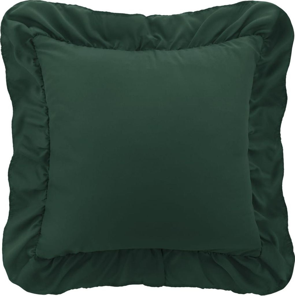 Dekorativer Kissenbezug Grün 40X40Cm Mit Rüschen Ruffy