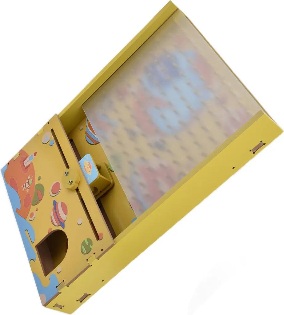 Flipper de table éducatif avec système interactif parent-enfant jaune