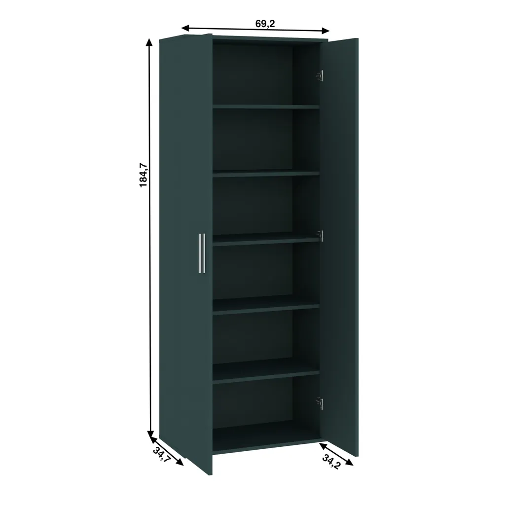 Vestiaire d'entrée compact SAVOY 69 cm anthracite pour petit espace