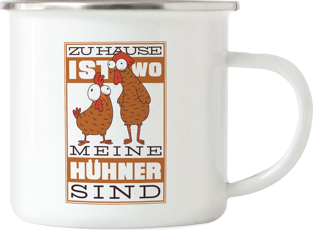 Zuhause Ist Wo Meine Hühner Sind Emaille Tasse Huhn Fans Hühnerhof Bauernhof Chicken Geschenkidee