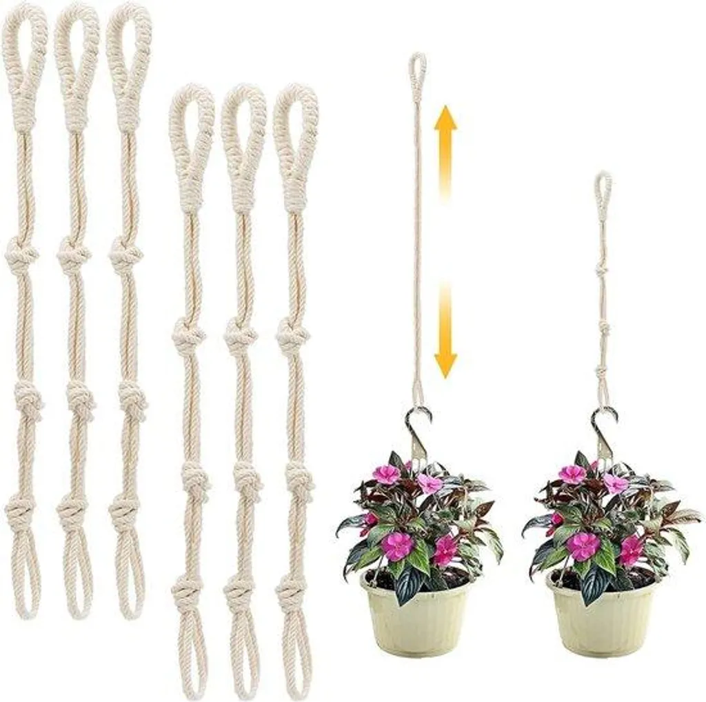 Support plante suspendu extérieur et intérieur en corde pour balcon